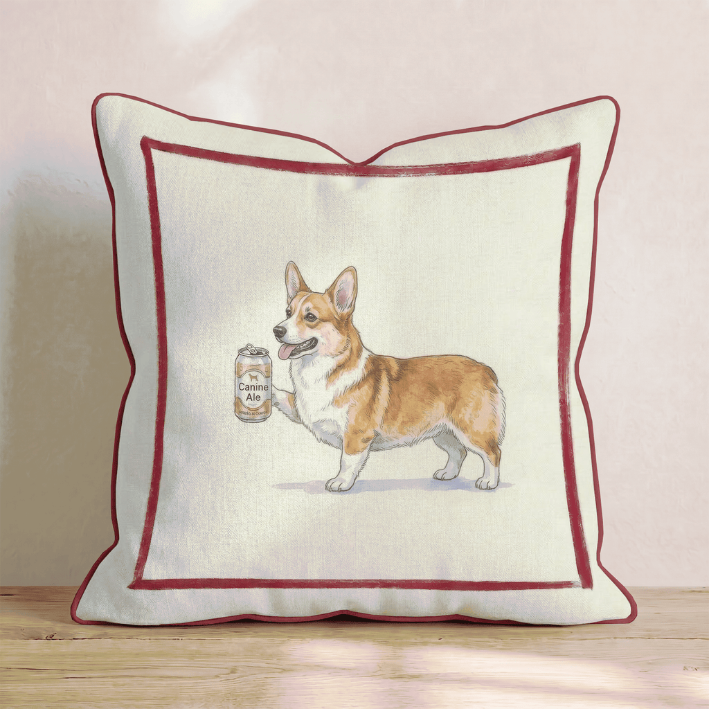 Canine Ale Corgi Throw Pillow - Hillcroft Home