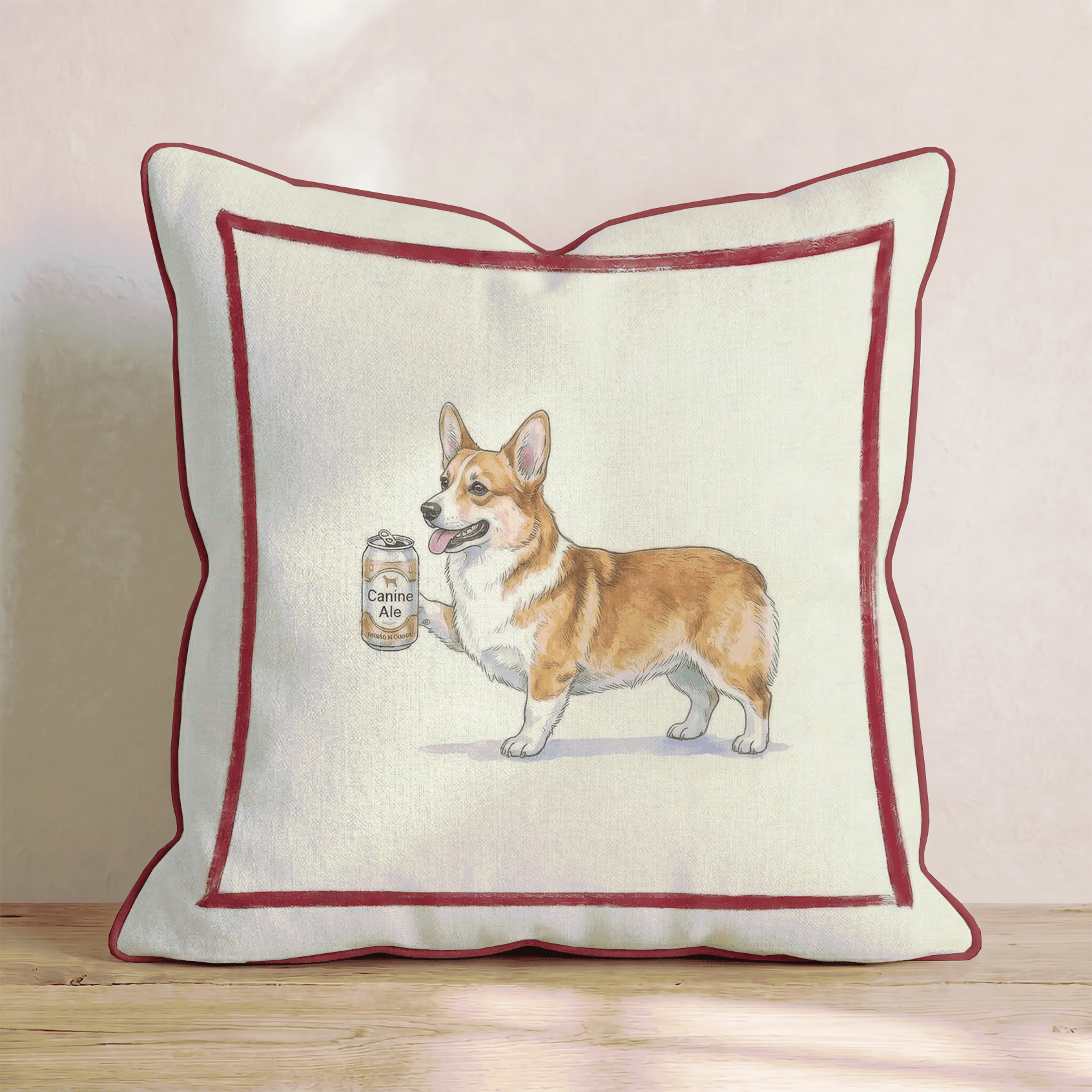 Canine Ale Corgi Throw Pillow - Hillcroft Home