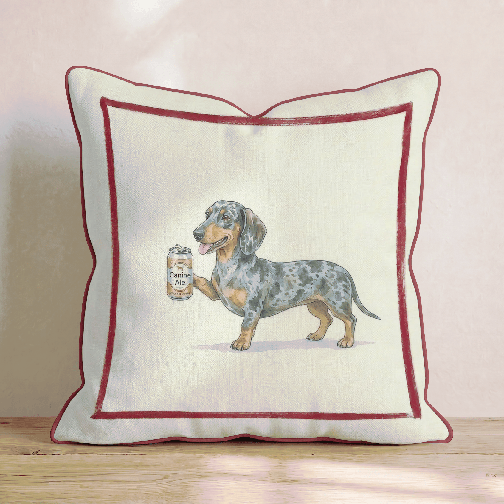 Canine Ale Dachshund Throw Pillow - Hillcroft Home
