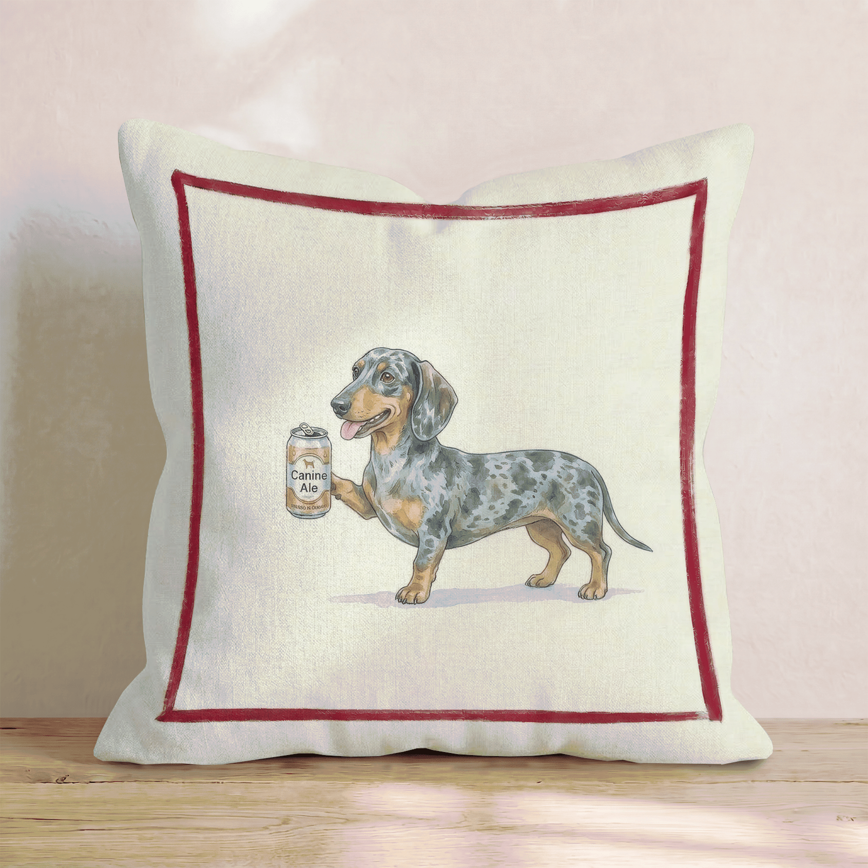 Canine Ale Dachshund Throw Pillow - Hillcroft Home