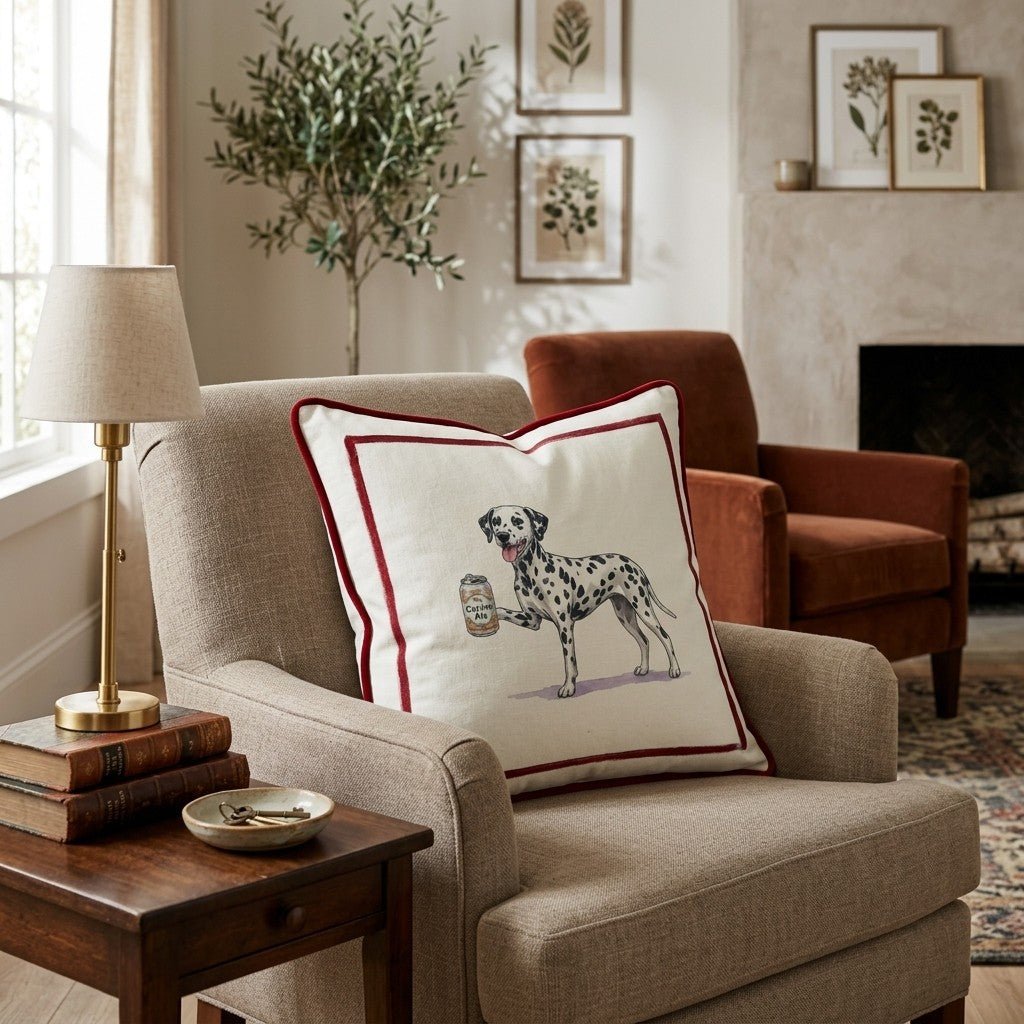Canine Ale Dalmation Throw Pillow - Hillcroft Home
