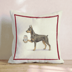 Canine Ale Doberman Throw Pillow - Hillcroft Home