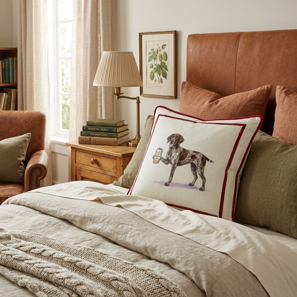 Canine Ale German Shorthaired Pointer Throw Pillow - Hillcroft Home