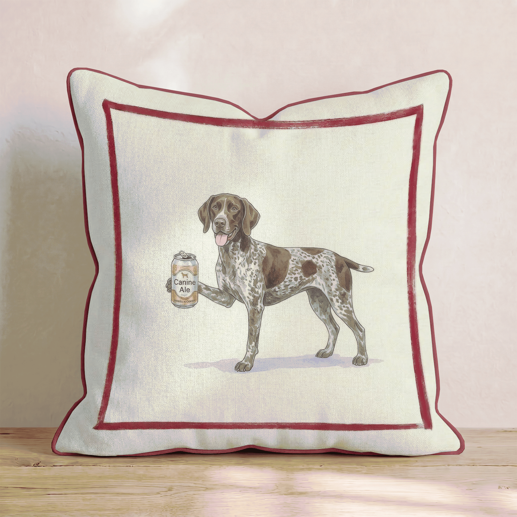 Canine Ale German Shorthaired Pointer Throw Pillow - Hillcroft Home