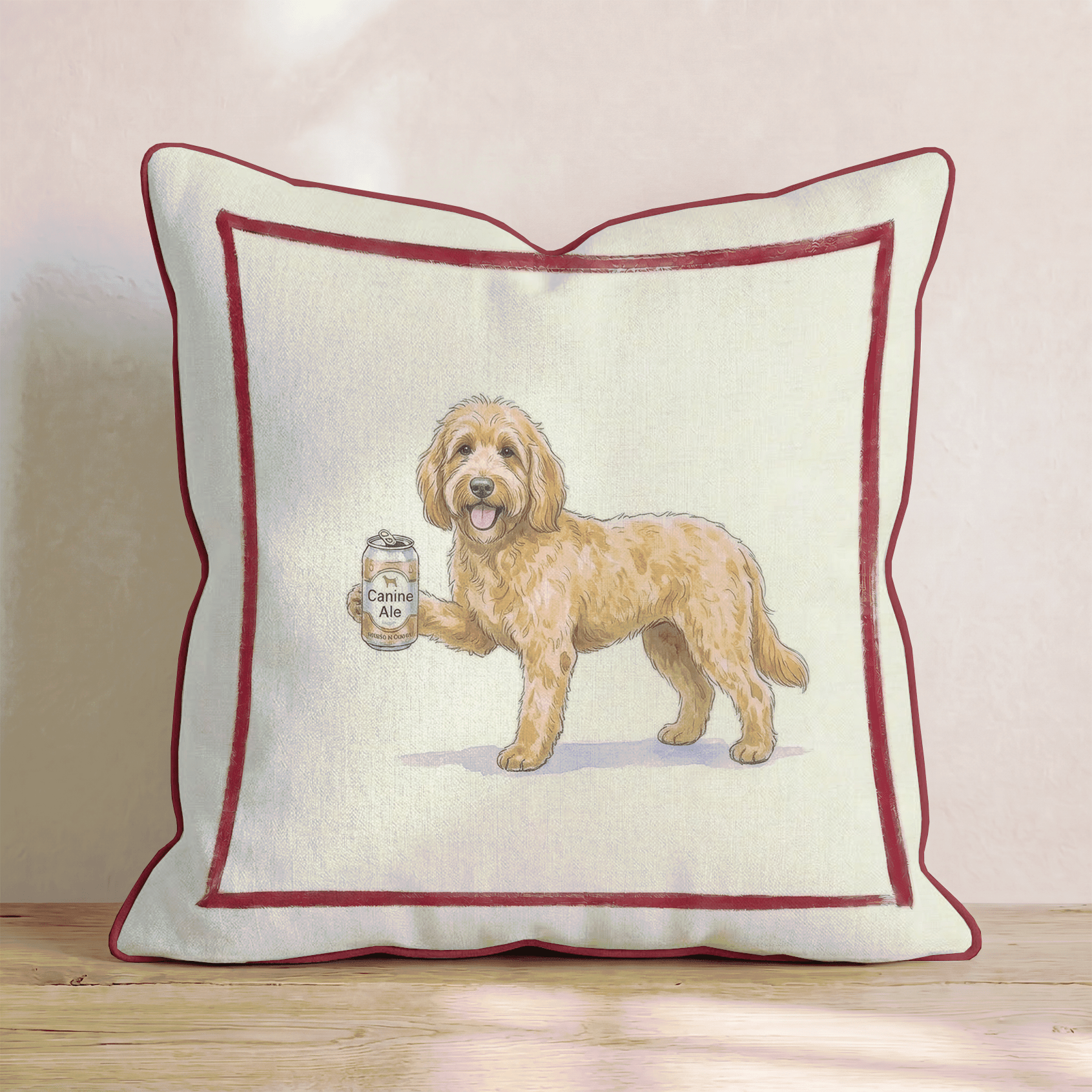 Canine Ale Goldendoodle Throw Pillow - Hillcroft Home