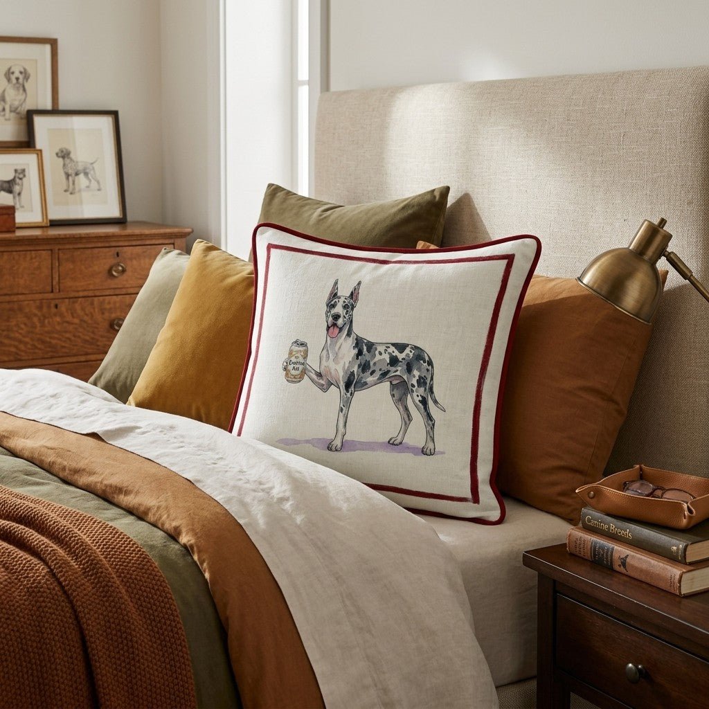 Canine Ale Great Dane Throw Pillow - Hillcroft Home