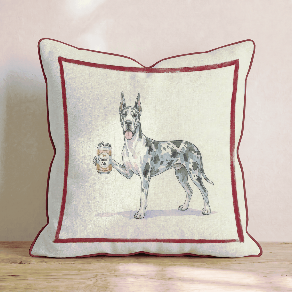 Canine Ale Great Dane Throw Pillow - Hillcroft Home