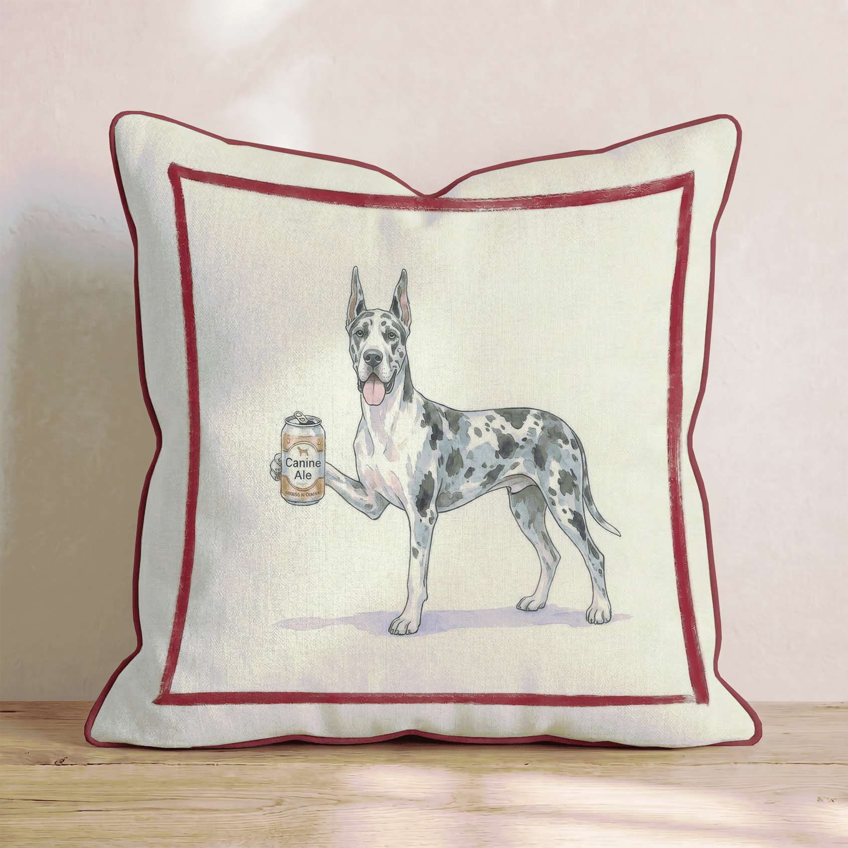 Canine Ale Great Dane Throw Pillow - Hillcroft Home