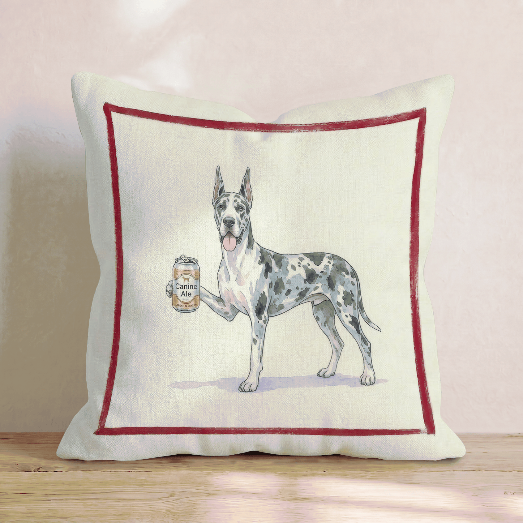 Canine Ale Great Dane Throw Pillow - Hillcroft Home