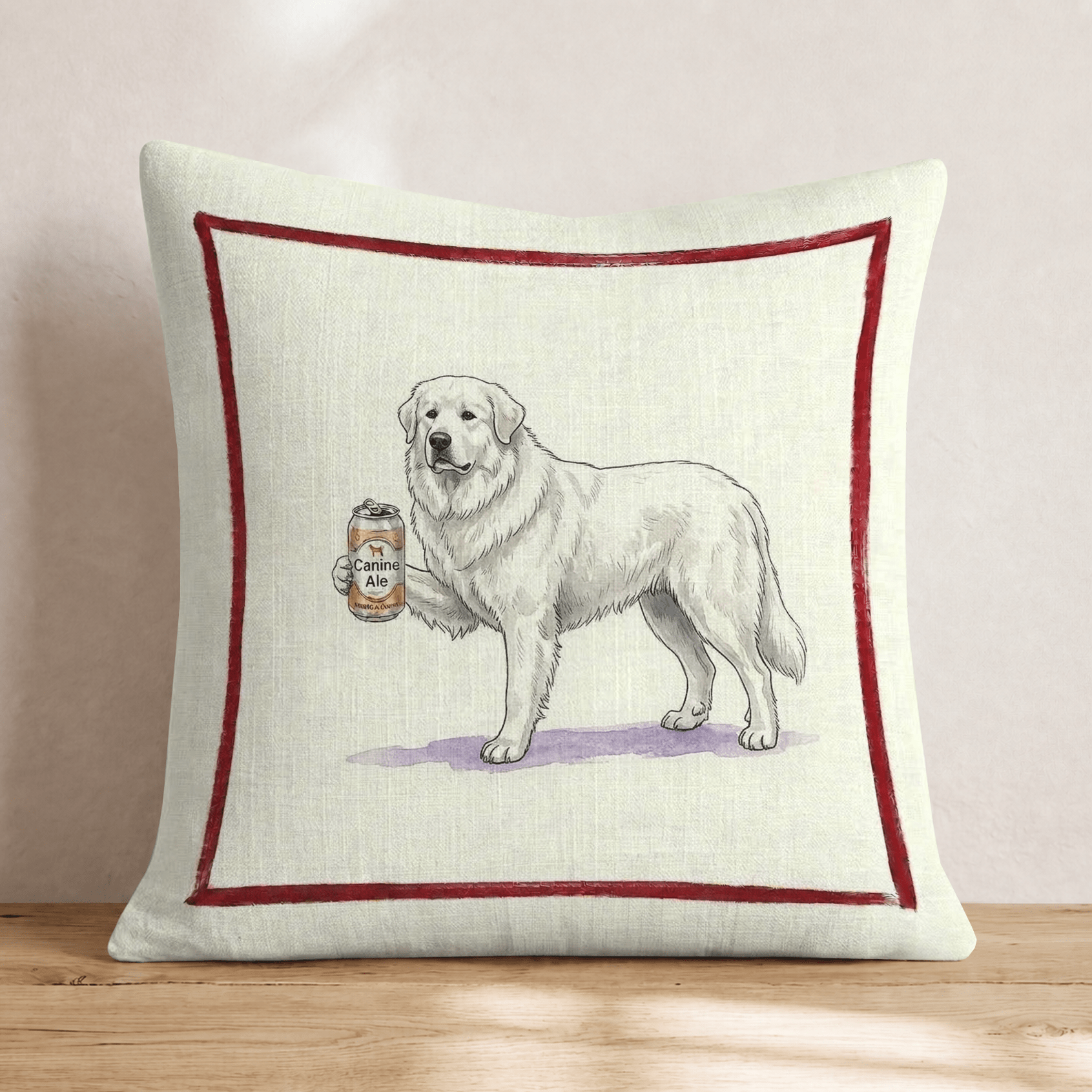 Canine Ale Great Pyrenees Throw Pillow - Hillcroft Home
