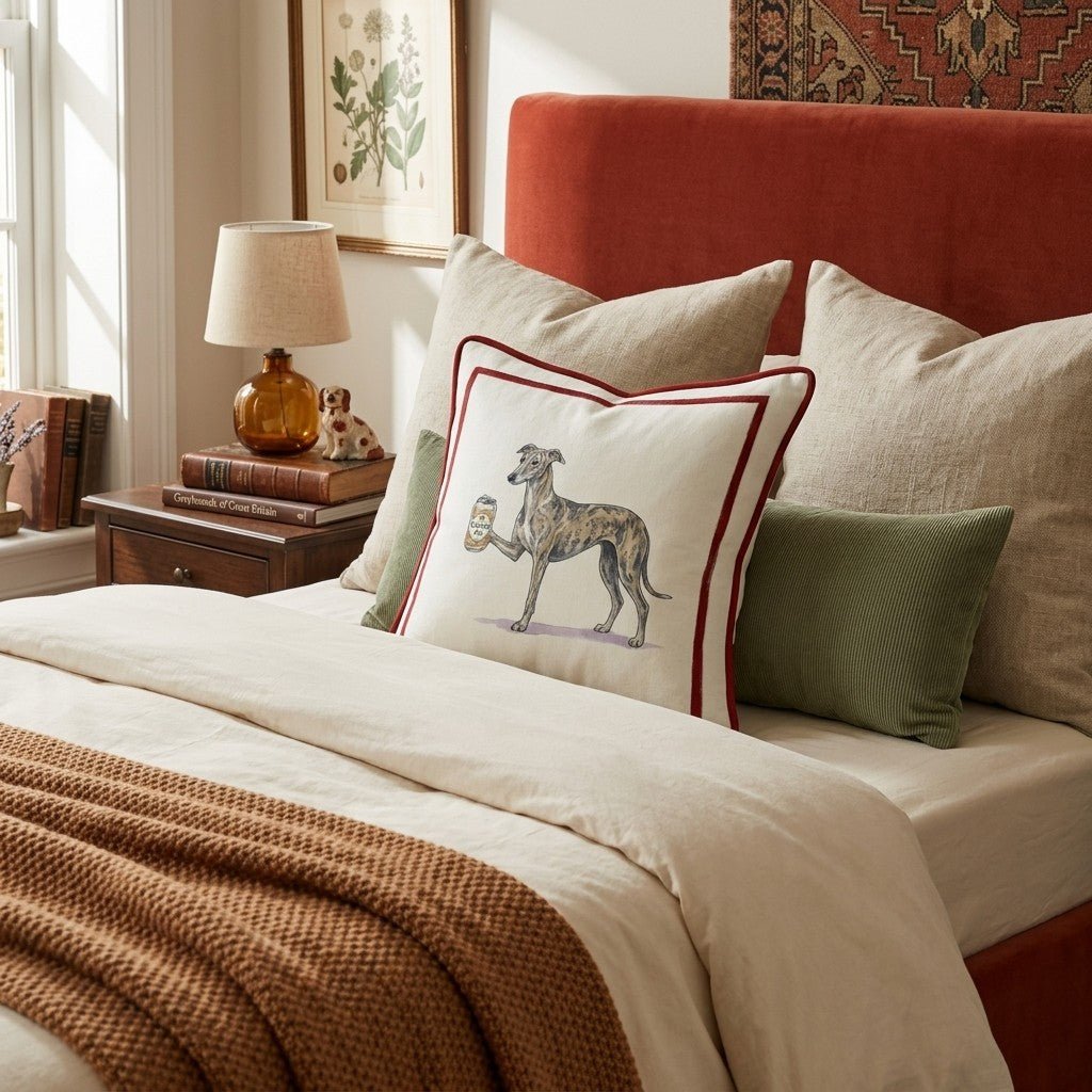 Canine Ale Greyhound Throw Pillow - Hillcroft Home