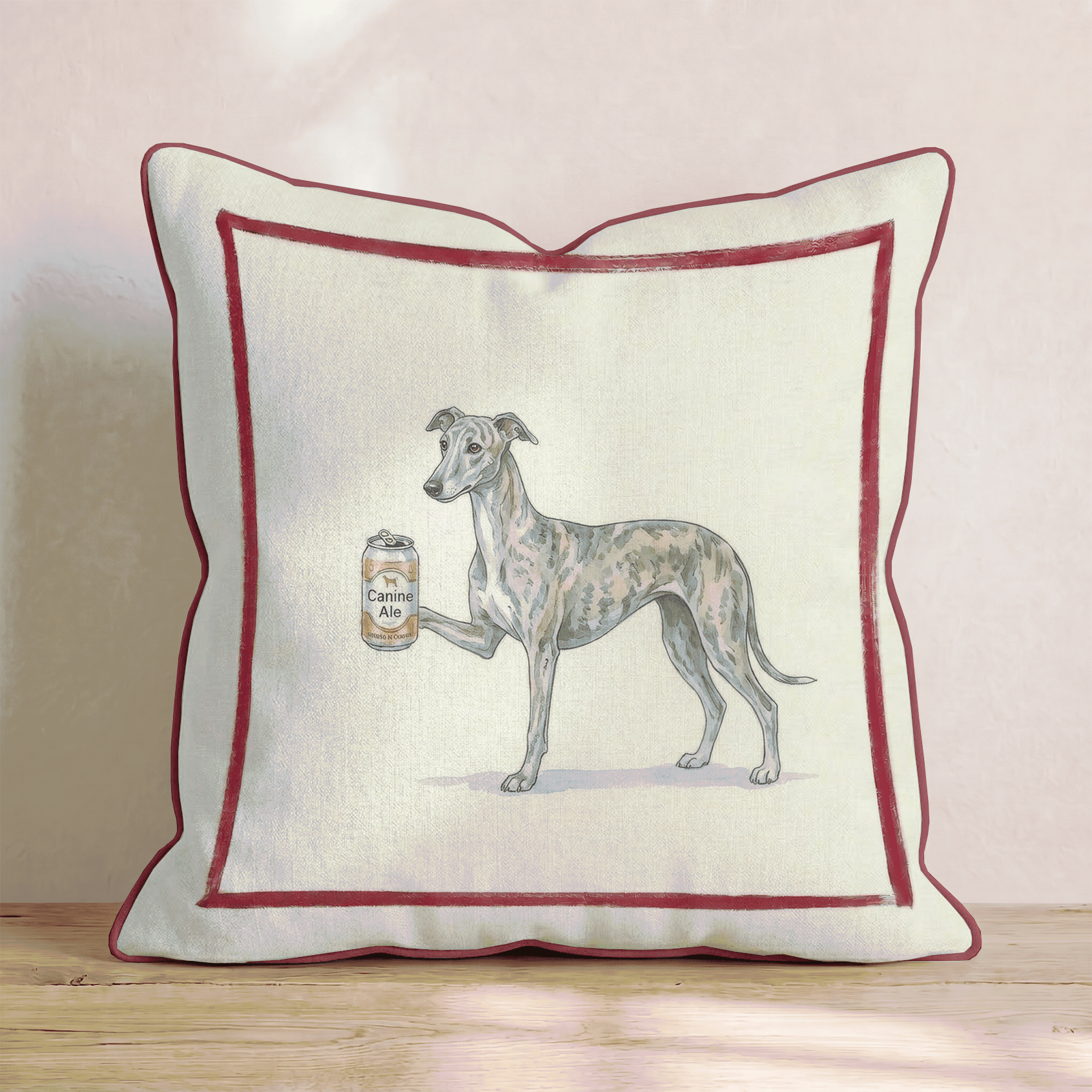 Canine Ale Greyhound Throw Pillow - Hillcroft Home