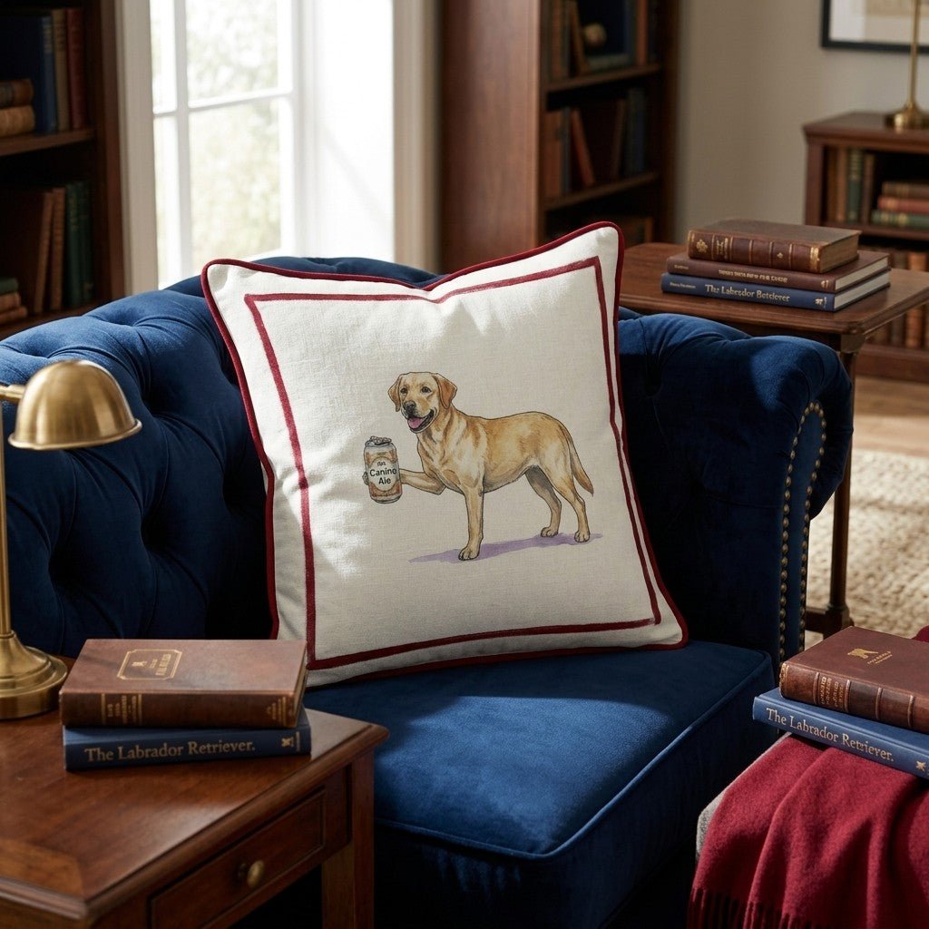 Canine Ale Lab Throw Pillow - Hillcroft Home