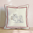 Canine Ale Maltese Throw Pillow - Hillcroft Home