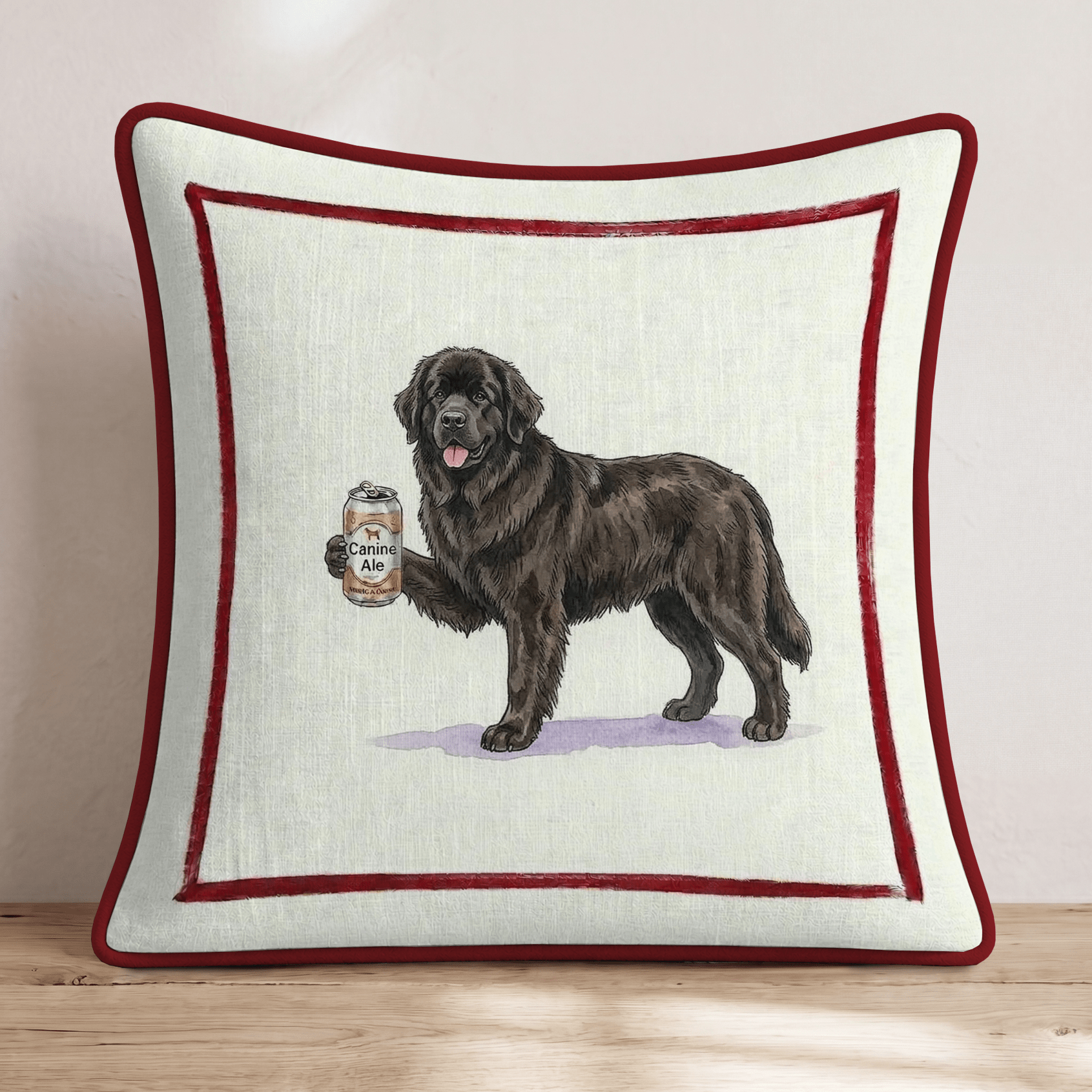 Canine Ale Newfoundland Throw Pillow - Hillcroft Home