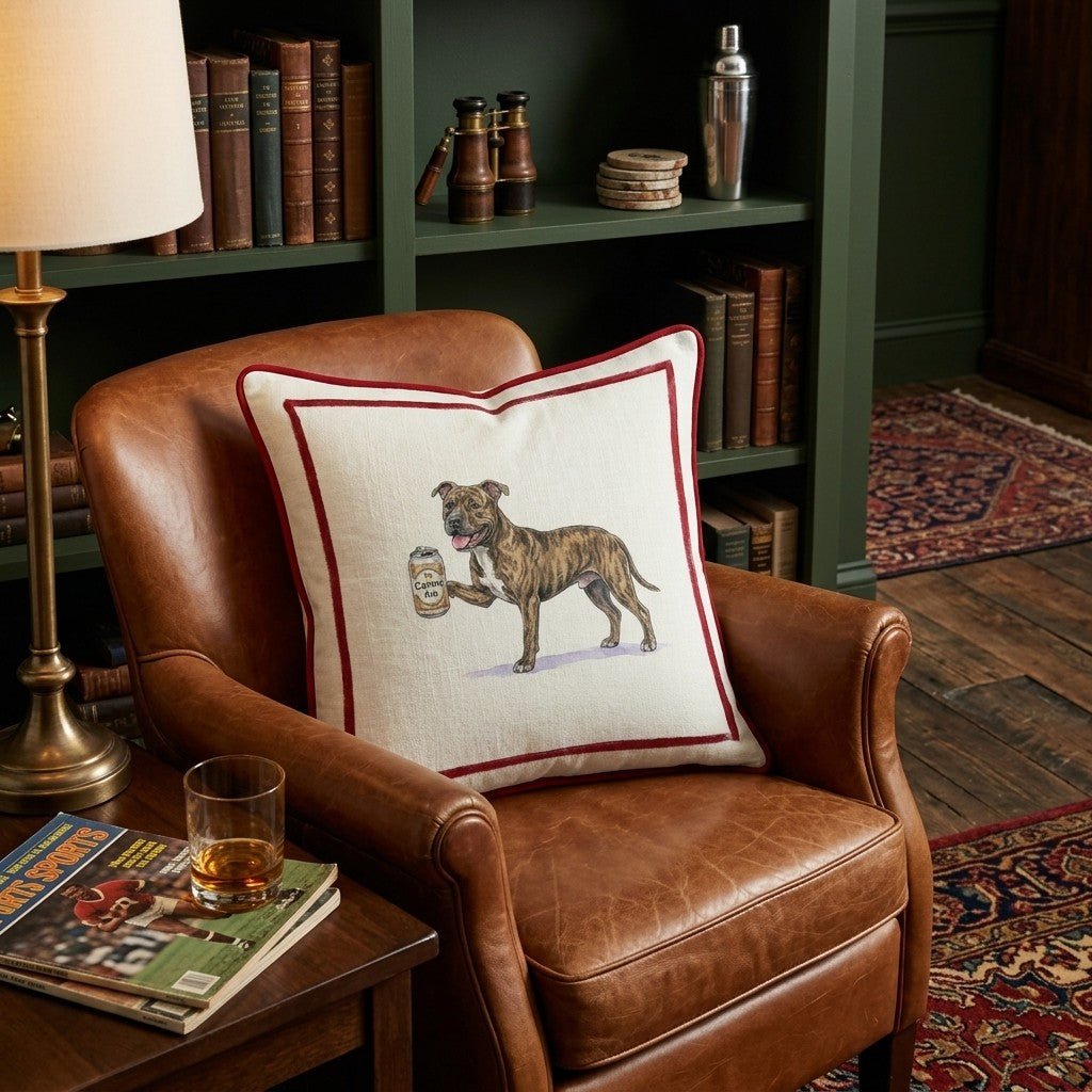 Canine Ale Pitbull Throw Pillow - Hillcroft Home