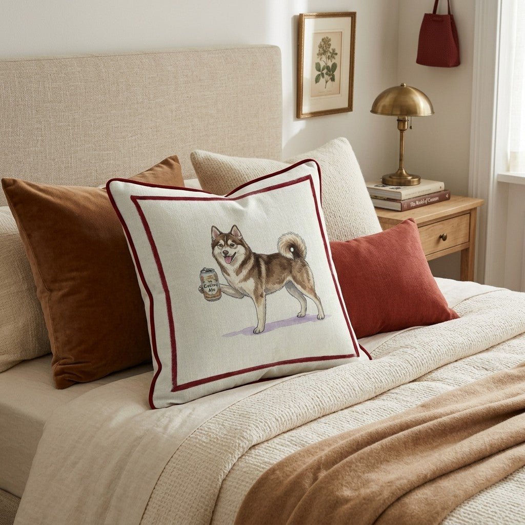 Canine Ale Pomsky Throw Pillow - Hillcroft Home