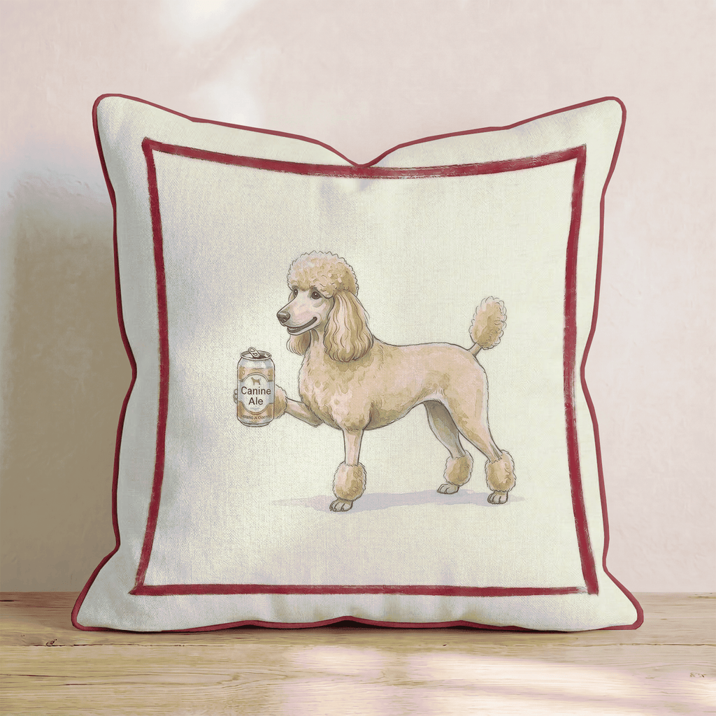 Canine Ale Poodle Throw Pillow - Hillcroft Home