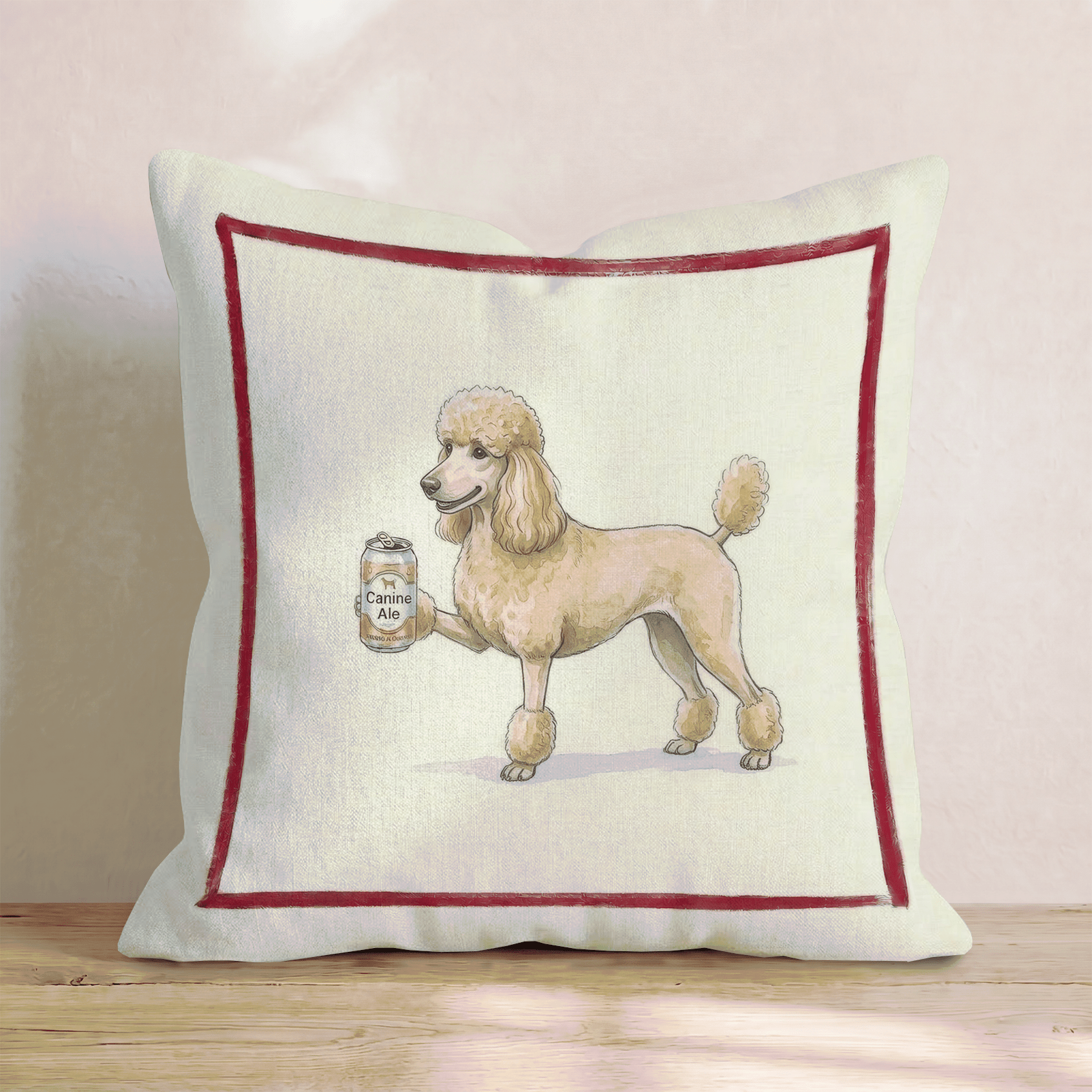 Canine Ale Poodle Throw Pillow - Hillcroft Home