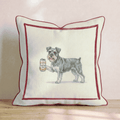 Canine Ale Schnauzer Throw Pillow - Hillcroft Home