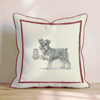Canine Ale Schnauzer Throw Pillow - Hillcroft Home
