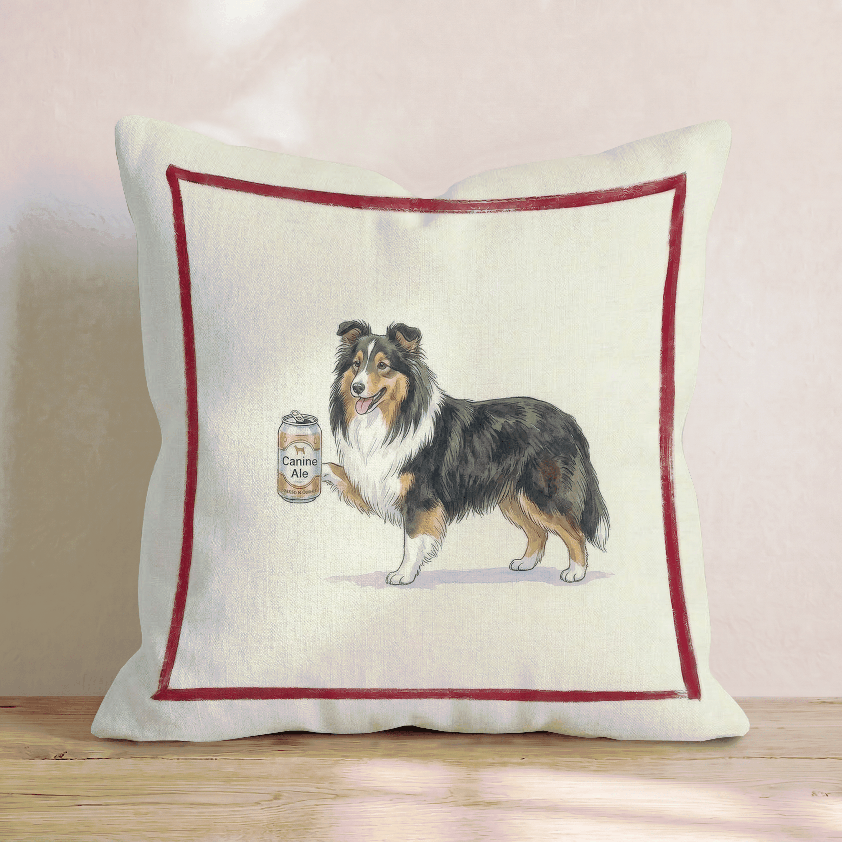 Canine Ale Sheltie Throw Pillow - Hillcroft Home