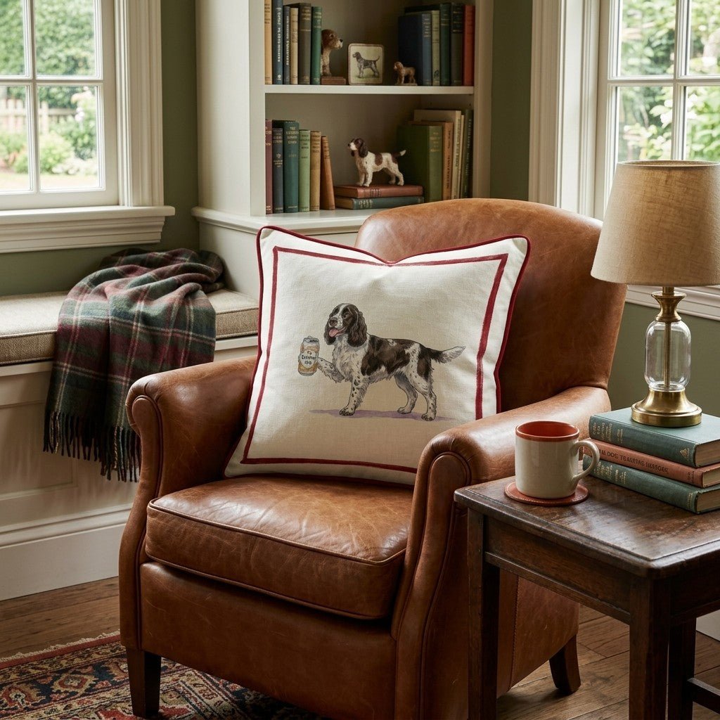 Canine Ale Springer Spaniel Throw Pillow - Hillcroft Home