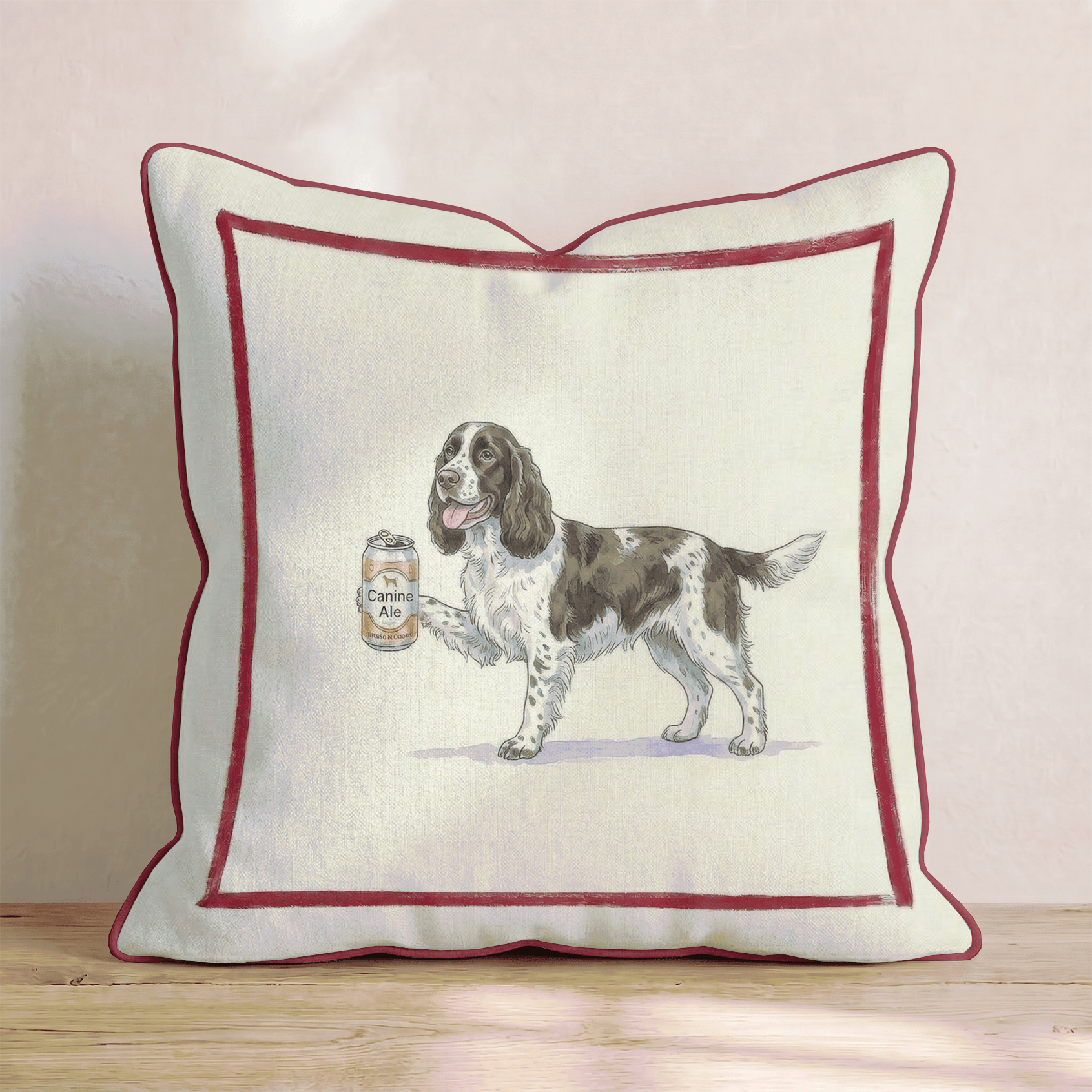 Canine Ale Springer Spaniel Throw Pillow - Hillcroft Home