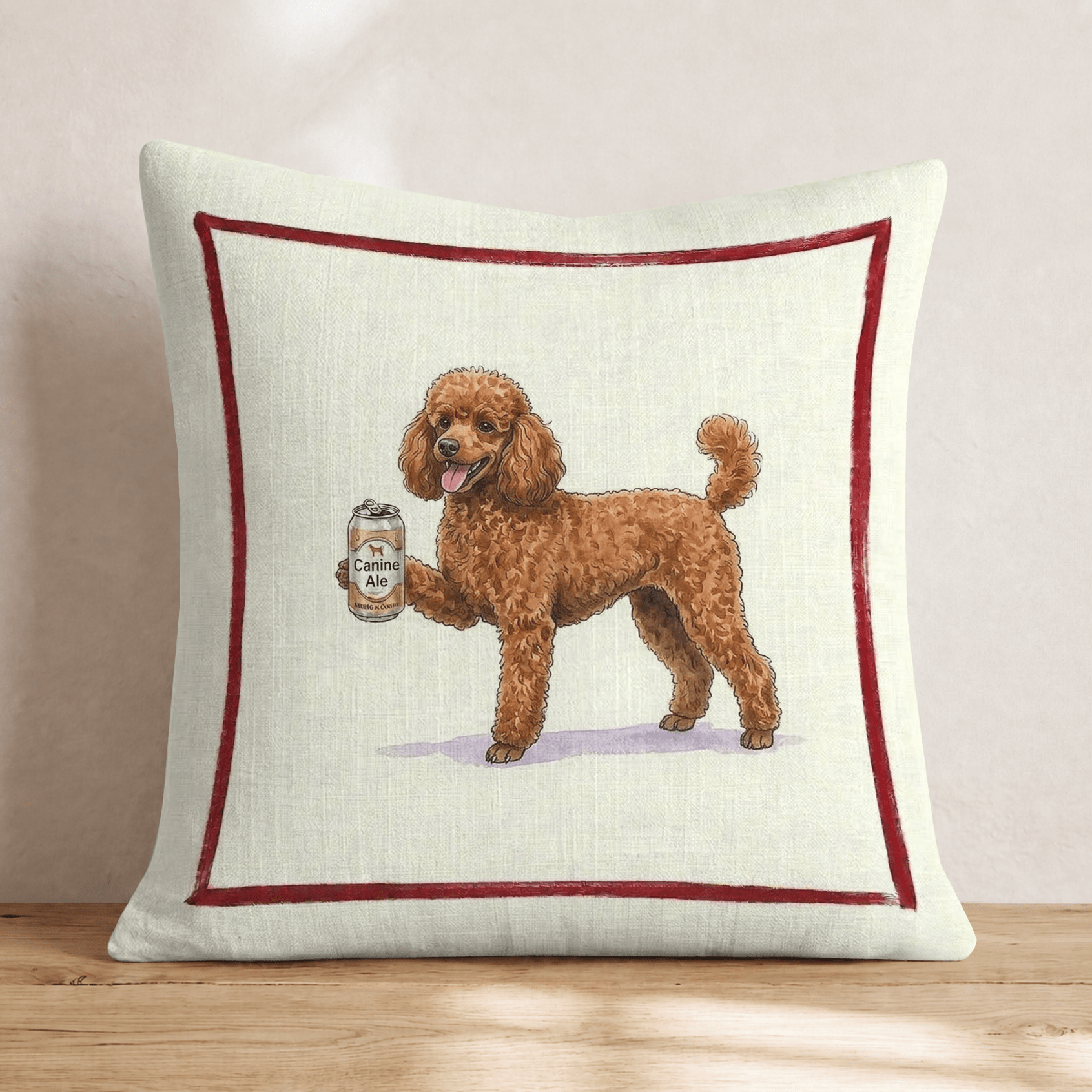 Canine Ale Toy Poodle Throw Pillow - Hillcroft Home