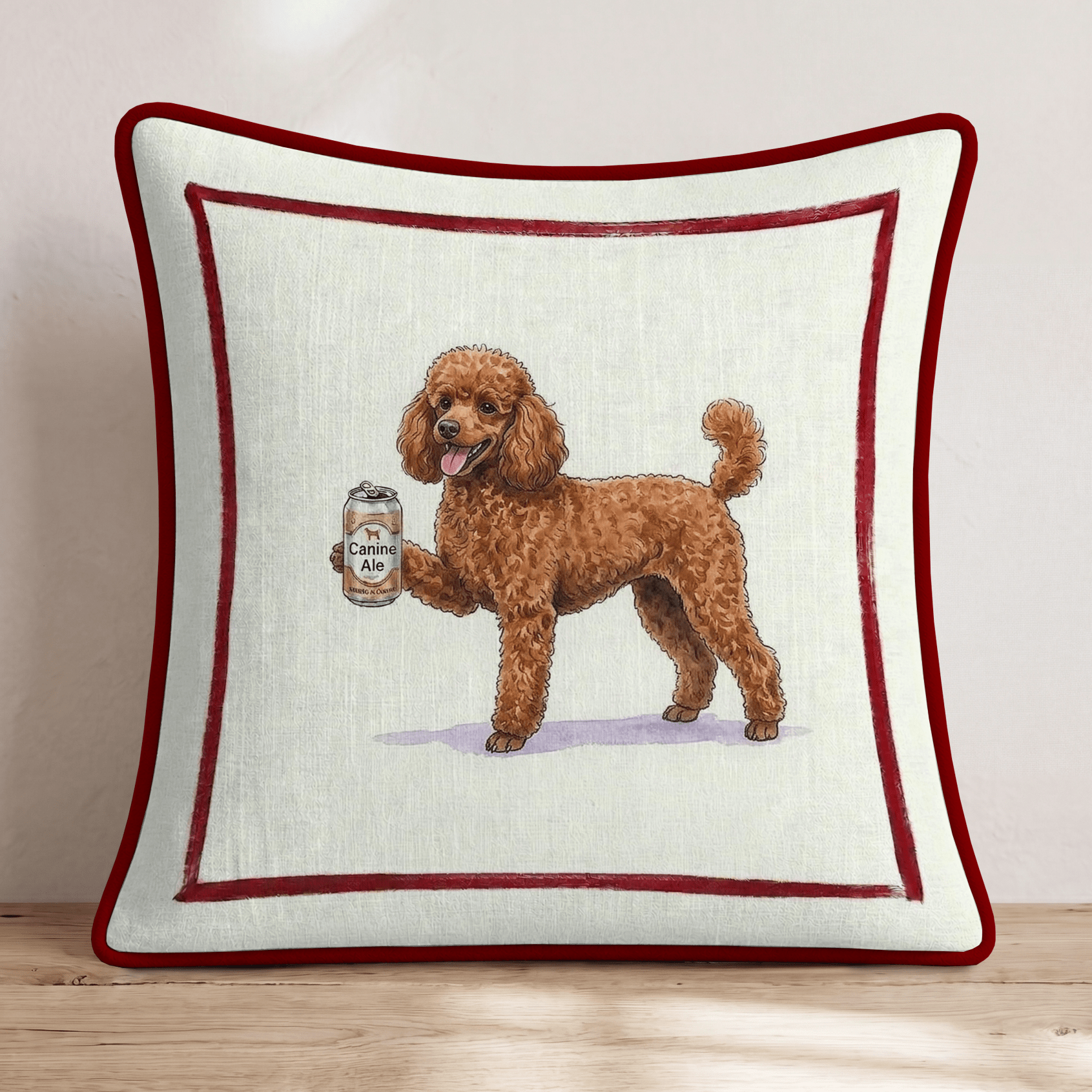 Canine Ale Toy Poodle Throw Pillow - Hillcroft Home