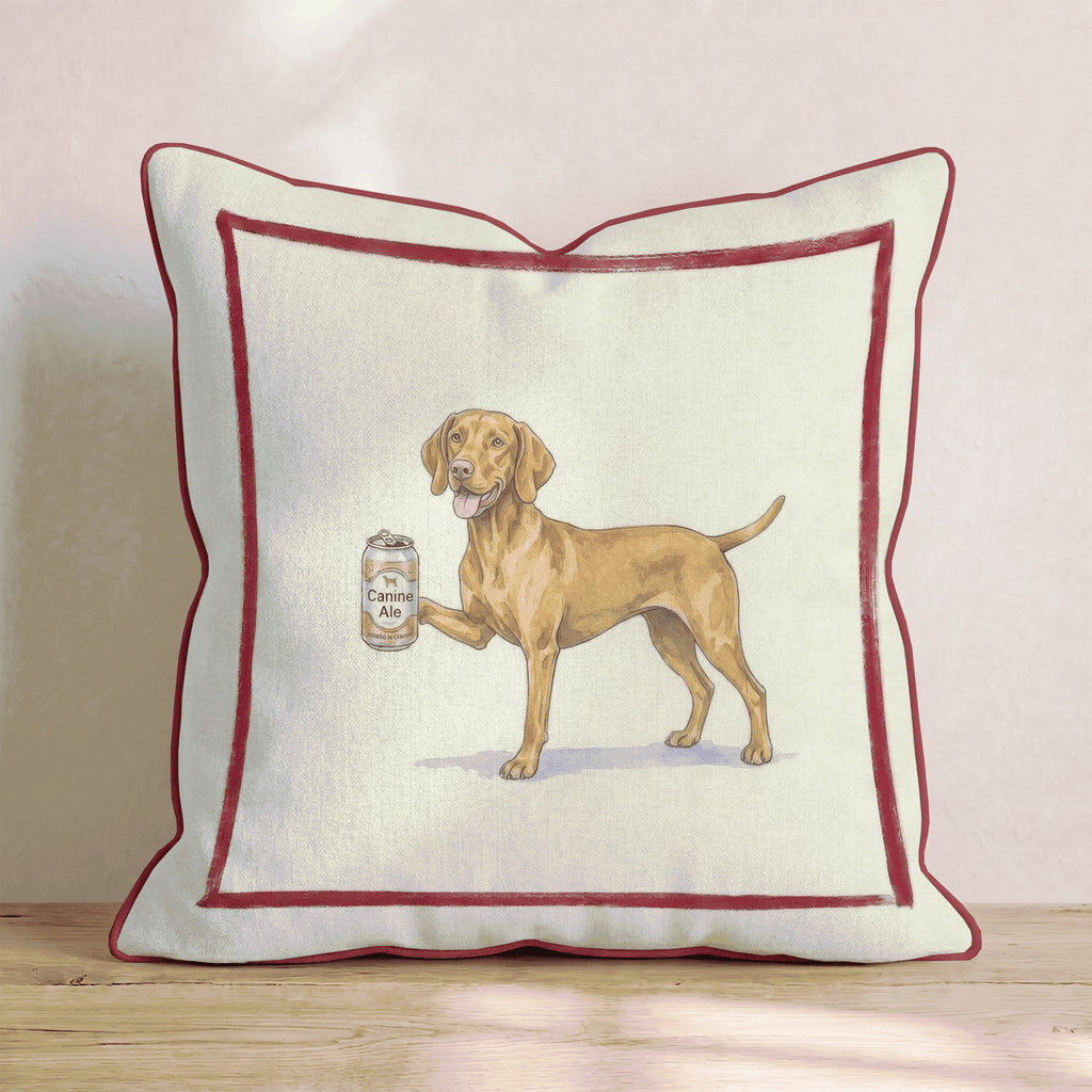 Canine Ale Vizsla Throw Pillow - Hillcroft Home