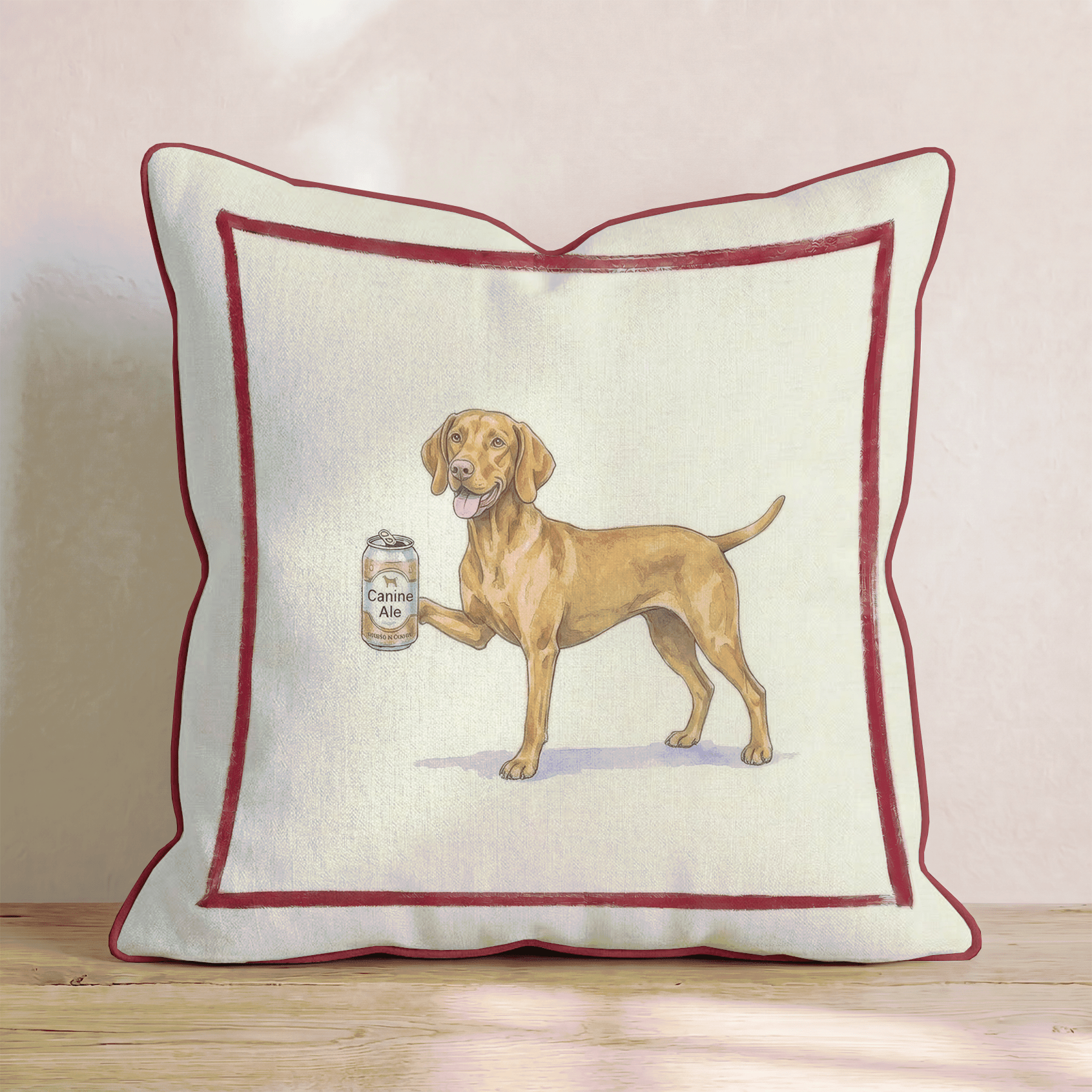 Canine Ale Vizsla Throw Pillow - Hillcroft Home
