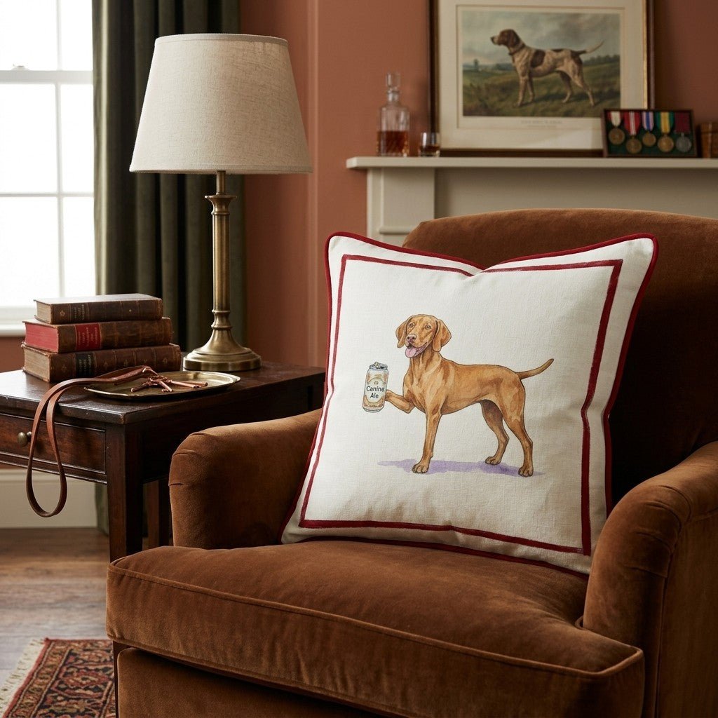 Canine Ale Vizsla Throw Pillow - Hillcroft Home