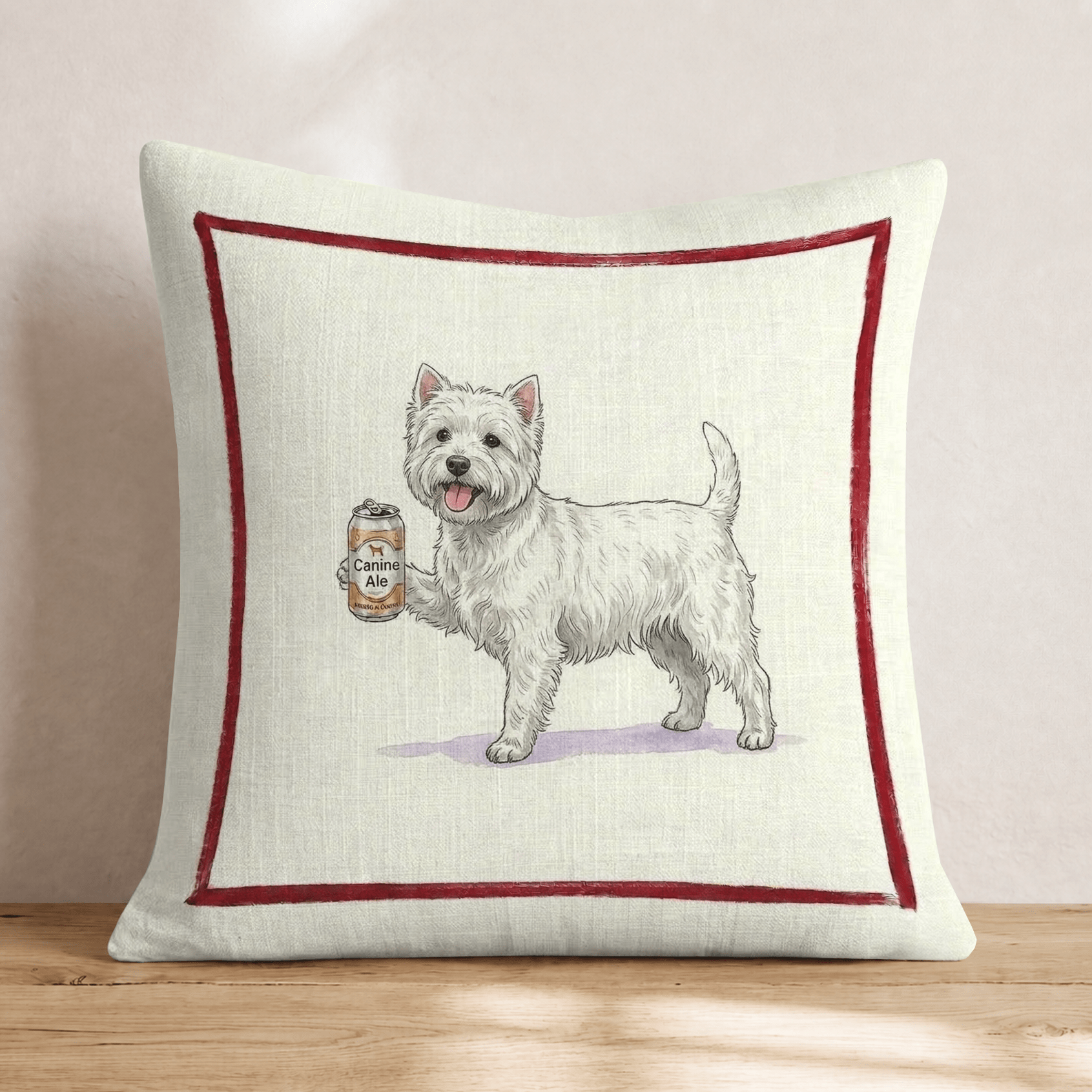 Canine Ale West Highland Terrier Throw Pillow - Hillcroft Home