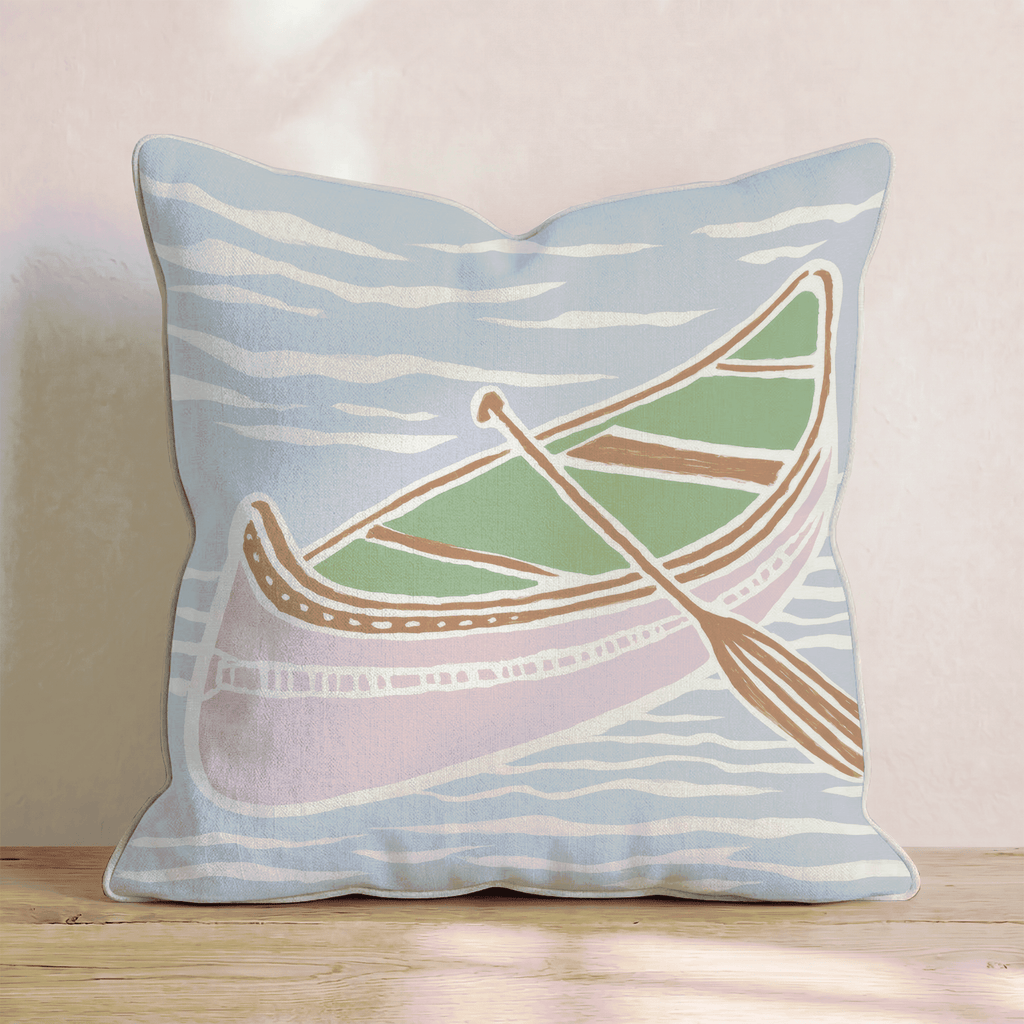 Canoe Competition Throw Pillow - Hillcroft Home