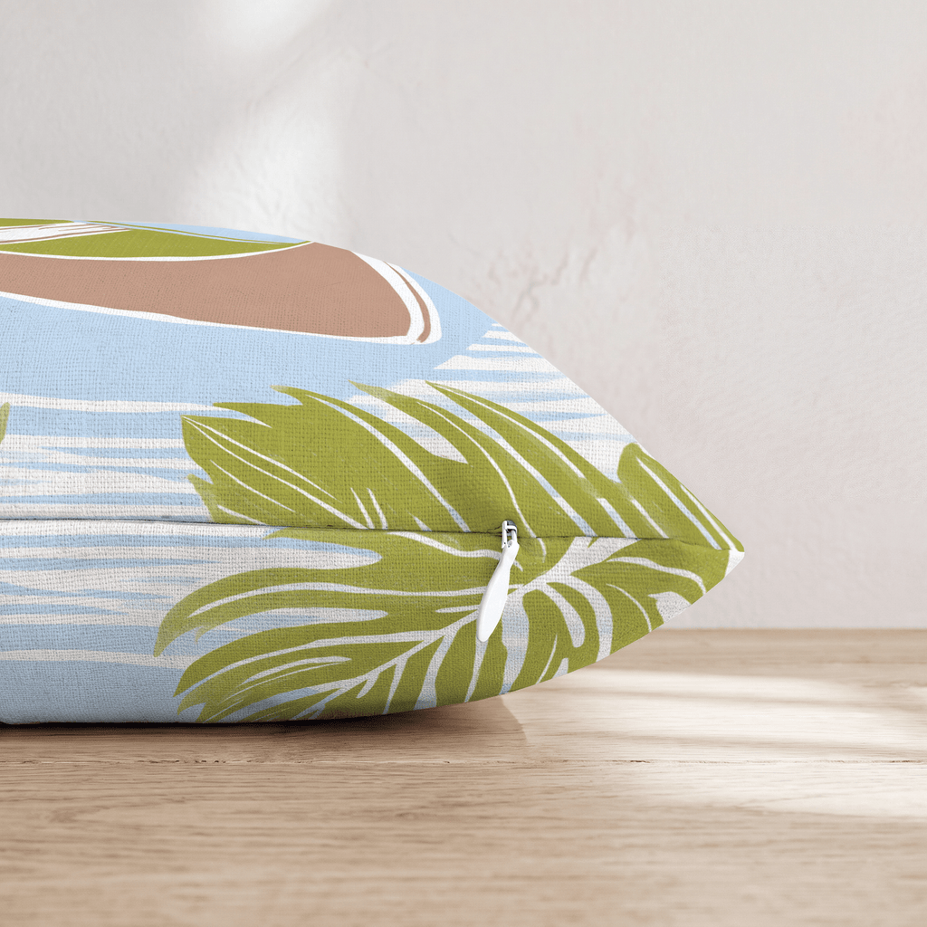 Canoe in the Tropics Throw Pillow - Hillcroft Home