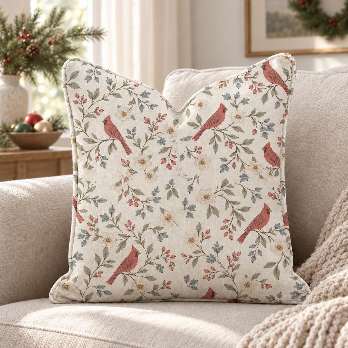 Cardinal Grove Throw Pillow throw pillow - Hillcroft Home