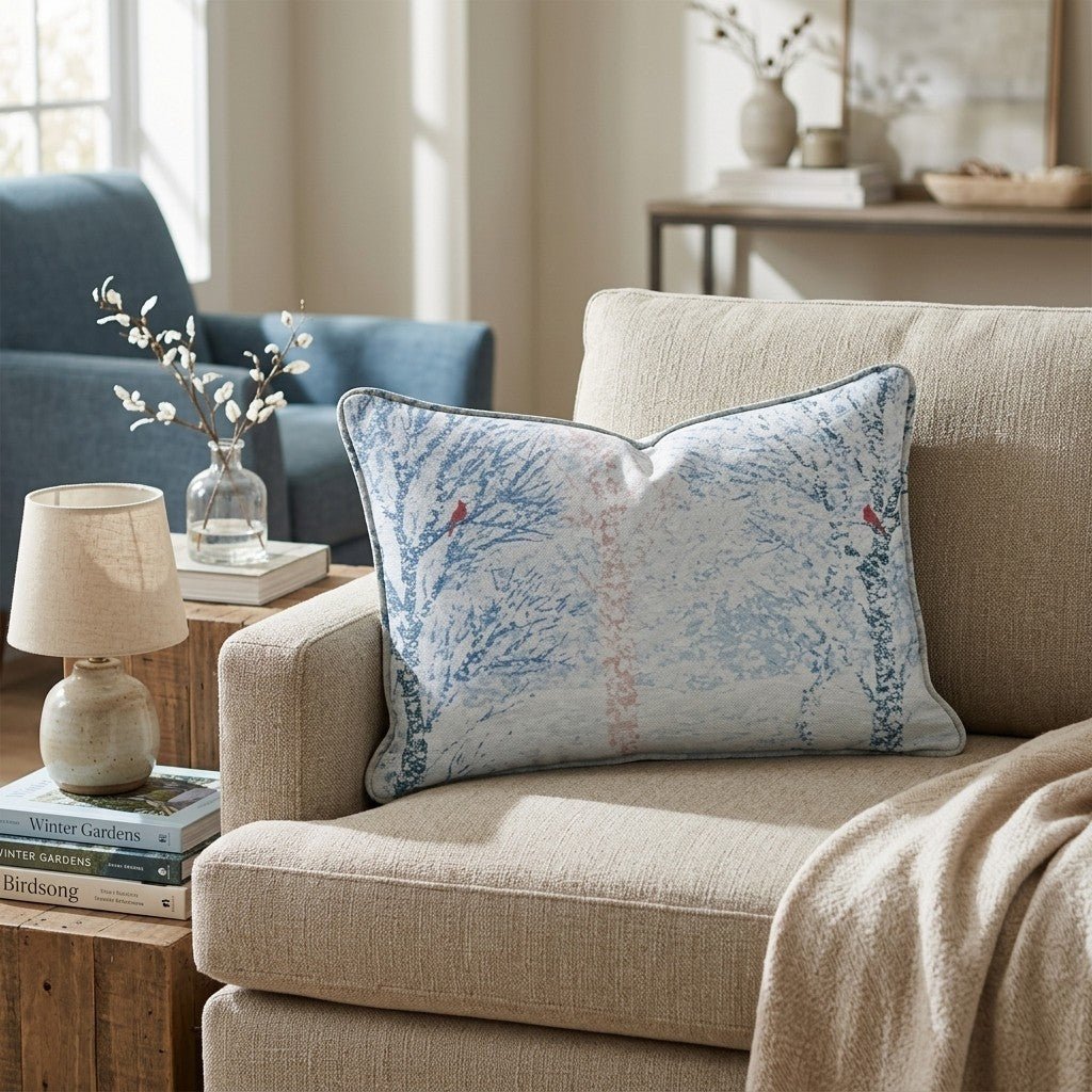 Cardinal in the Blizzard Throw Pillow - Hillcroft Home