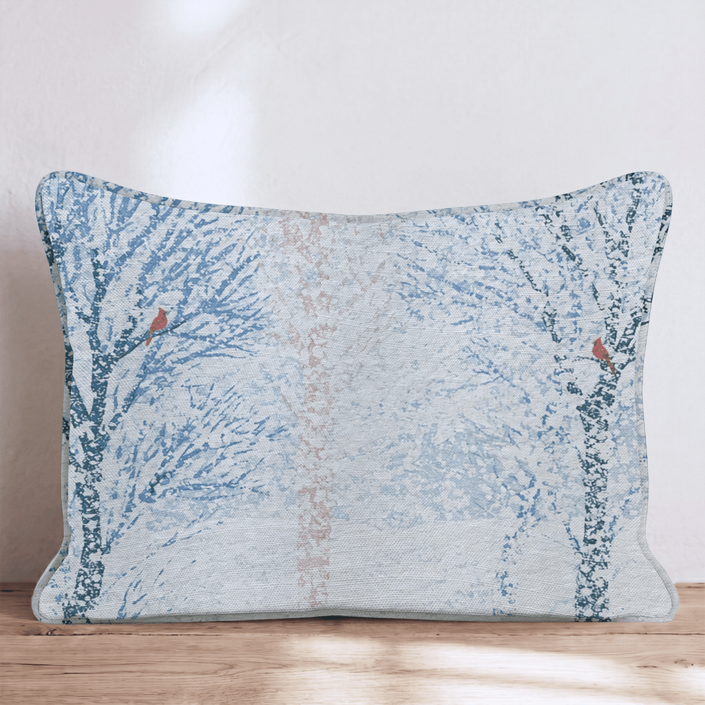 Cardinal in the Blizzard Throw Pillow - Hillcroft Home