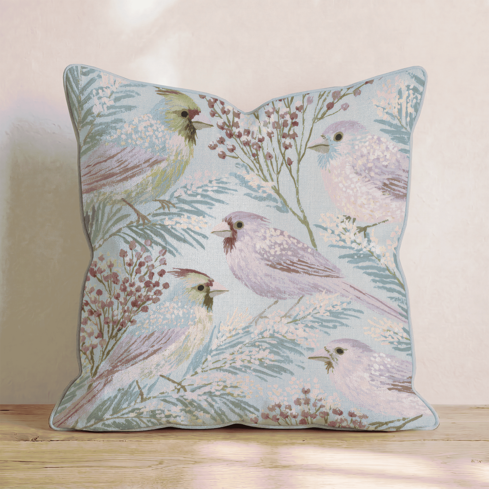 Cardinal Snowy Branch Throw Pillow - Hillcroft Home