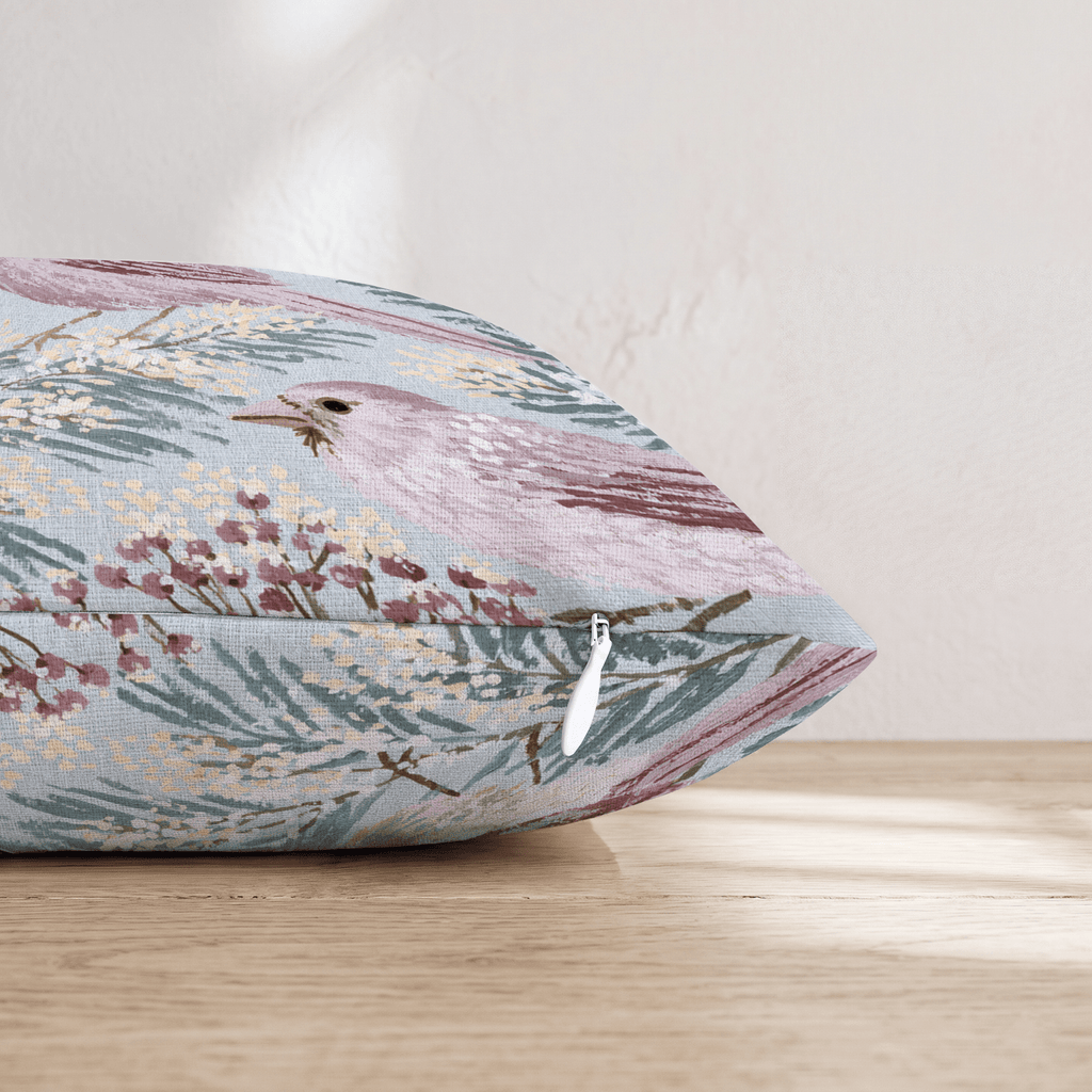 Cardinal Snowy Branch Throw Pillow - Hillcroft Home
