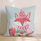 Cardinal Sweater Fox Throw Pillow - Hillcroft Home