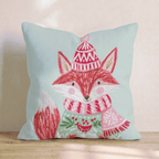Cardinal Sweater Fox Throw Pillow - Hillcroft Home