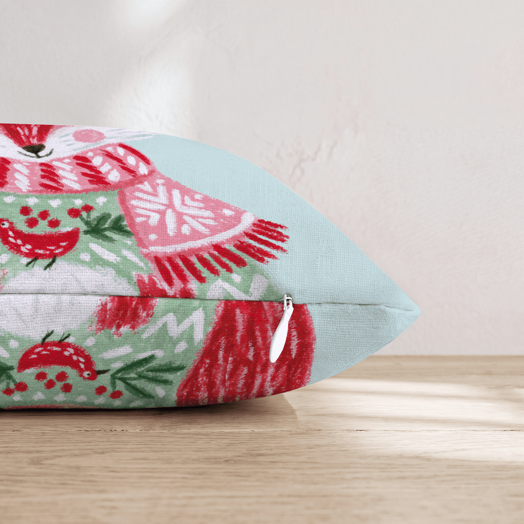 Cardinal Sweater Fox Throw Pillow - Hillcroft Home