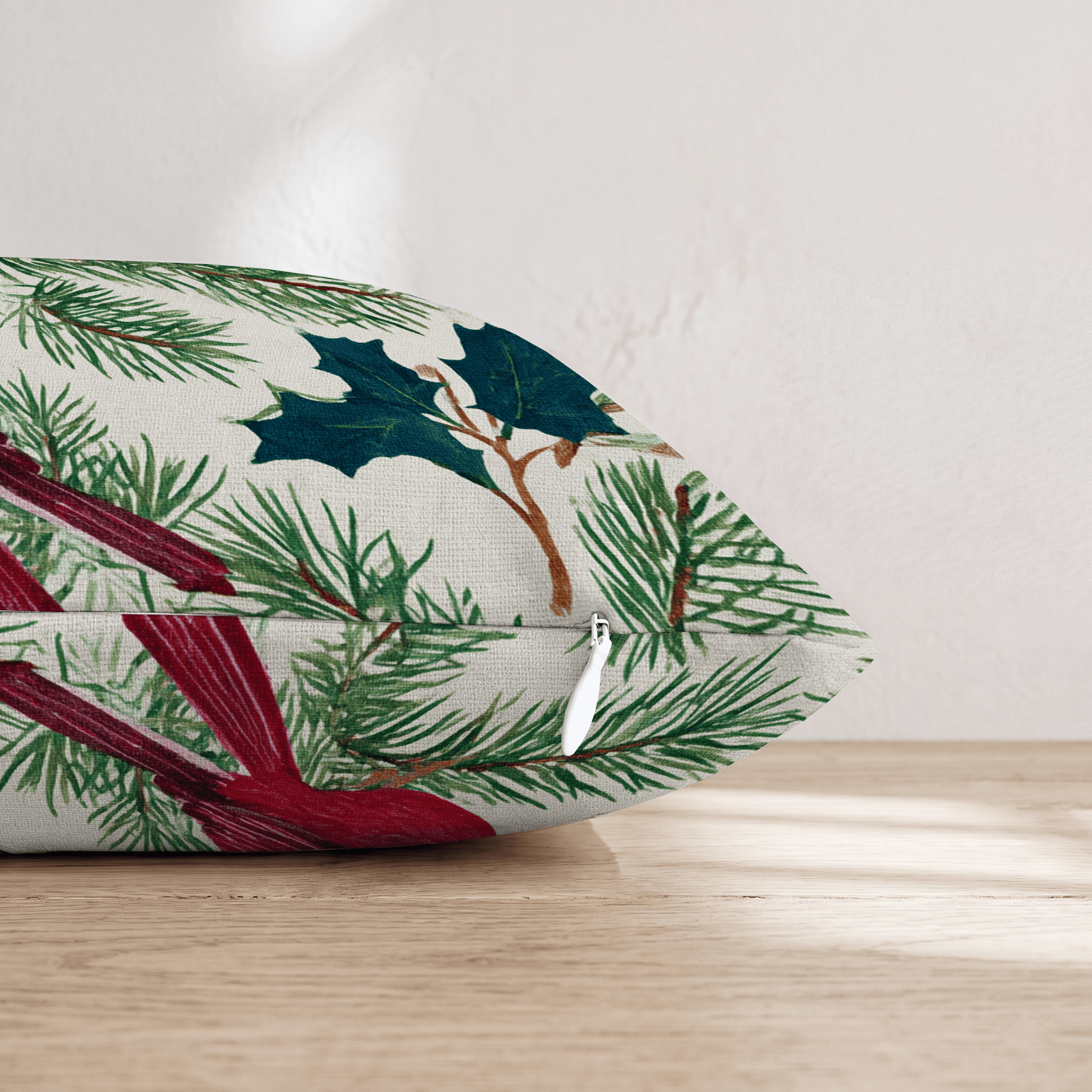 Cardinals and Berries Throw Pillow - Hillcroft Home