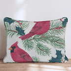 Cardinals and Berries Throw Pillow - Hillcroft Home