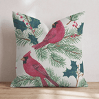 Cardinals and Berries Throw Pillow - Hillcroft Home