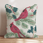 Cardinals and Berries Throw Pillow - Hillcroft Home