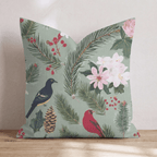 Caroling Birds Throw Pillow - Hillcroft Home