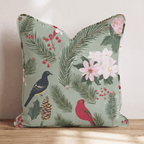 Caroling Birds Throw Pillow - Hillcroft Home